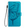 iPhone 16 Pro Embossed Butterfly Leather Phone Case - Blue