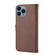 iPhone 16 Pro Embossed Happy Cat Pattern Flip Leather Phone Case - Brown iPhone 16 Pro Embossed Happy Cat Pattern Flip Leather Phone Case - Brown