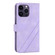 iPhone 16 Pro Embossed Line Leather Phone Case with Lanyard - Purple