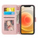 iPhone 16 Pro Embossed Stripes Skin Feel Leather Phone Case - Pink