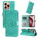 iPhone 16 Pro Embossed Sunflower Leather Phone Case - Green