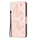 iPhone 16 Pro Embossing Two Butterflies Pattern Leather Phone Case - Rose Gold