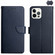 iPhone 16 Pro Genuine Leather Fingerprint-proof Flip Phone Case - Blue