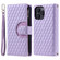iPhone 16 Pro Glitter Lattice Zipper Wallet Leather Phone Case - Purple