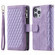 iPhone 16 Pro Grid Texture Zipper Leather Phone Case with Lanyard - Purple