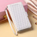 iPhone 16 Pro Grid Texture Zipper Leather Phone Case with Lanyard - White