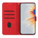 iPhone 16 Pro Heart Pattern Skin Feel Leather Phone Case - Red