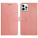 iPhone 16 Pro HT01 Y-shaped Pattern Flip Leather Phone Case - Pink