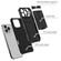 iPhone 16 Pro Kickstand Armor Card Wallet Phone Case - Black