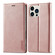 iPhone 16 Pro LC.IMEEKE Strong Magnetism Microfiber Leather Phone Case - Rose Gold