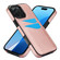 iPhone 16 Pro Litchi Leather Skin Card Slots Phone Case - Rose Gold