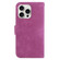 iPhone 16 Pro Little Tiger Embossed Leather Phone Case - Rose Red