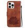 iPhone 16 Pro Lotus Embossed Leather Phone Case - Brown