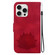 iPhone 16 Pro Lotus Embossed Leather Phone Case - Red