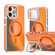 iPhone 16 Pro MagSafe Gradient Color Lens Film Phone Case with Lens Fold Holder - Orange