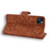iPhone 16 Pro Mandala Embossed Dual-Fold Calf Leather Phone Case - Brown
