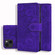 iPhone 16 Pro Mandala Embossed Dual-Fold Calf Leather Phone Case - Purple