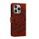 iPhone 16 Pro Mandala Embossing Pattern Horizontal Flip Leather Phone Case - Brown