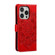 iPhone 16 Pro Mandala Embossing Pattern Horizontal Flip Leather Phone Case - Red
