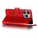iPhone 16 Pro Mandala Embossing Pattern Horizontal Flip Leather Phone Case - Red