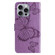 iPhone 16 Pro Max 3D Butterfly Embossed Pattern Flip Leather Phone Case - Purple