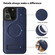 iPhone 16 Pro Multi-function Holder MagSafe PU Phone Case - Blue