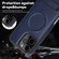iPhone 16 Pro Multi-function Holder MagSafe PU Phone Case - Blue