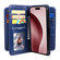 iPhone 16 Pro Multi-Function Wallet 10 Card Slots Leather Phone Case - Dark Blue