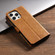 iPhone 16 Pro N.BEKUS CSJ-P1 Solid Color Leather Phone Case - Brown