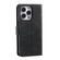 iPhone 16 Pro Nail Skin Feel Stitching Calf Texture Leather Phone Case - Black