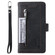 iPhone 16 Pro Nine Card Zipper Bag Leather Phone Case with Lanyard - Black