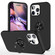 iPhone 16 Pro PC Hybrid TPU Magnetic Ring Holder Phone Case - Black
