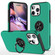 iPhone 16 Pro PC Hybrid TPU Magnetic Ring Holder Phone Case - Dark Green