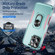 iPhone 16 Pro Pioneer Armor Heavy Duty PC + TPU Phone Case with Holder - Green+Pink