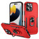 iPhone 16 Pro Pioneer Armor Heavy Duty PC + TPU Phone Case with Holder - Red+Black