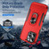 iPhone 16 Pro Pioneer Armor Heavy Duty PC + TPU Phone Case with Holder - Red+Black