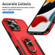 iPhone 16 Pro Pioneer Armor Heavy Duty PC + TPU Phone Case with Holder - Red+Black