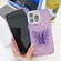 iPhone 16 Pro Plating Glitter Texture Butterfly Holder TPU Phone Case with Lens Film - Pink Water Ripples