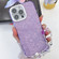 iPhone 16 Pro Plating Glitter Texture Chain Wristband TPU Phone Case with Lens Film - Purple Shell Pattern iPhone 16 Pro Plating Glitter Texture Chain Wristband TPU Phone Case with Lens Film - Purple Shell Pattern