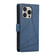 iPhone 16 Pro PU Genuine Leather Texture Embossed Line Phone Case - Blue