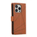 iPhone 16 Pro PU Genuine Leather Texture Embossed Line Phone Case - Brown