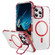 iPhone 16 Pro Rainbow Series Transparent MagSafe Lens Holder Phone Case - Red