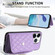 iPhone 16 Pro Rhombic Texture Card Bag RFID Phone Case with Long Lanyard - Light Purple