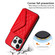 iPhone 16 Pro Rhombic Texture Card Bag RFID Phone Case with Long Lanyard - Red