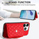 iPhone 16 Pro Rhombic Texture Card Bag RFID Phone Case with Long Lanyard - Red