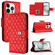 iPhone 16 Pro Rhombic Texture Flip Leather Phone Case with Lanyard - Red