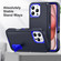 iPhone 16 Pro Rugged PC + Silicone Phone Case with Holder - Dark Blue+Royal Blue