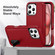 iPhone 16 Pro Rugged PC + Silicone Phone Case with Holder - Red+Black