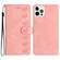 iPhone 16 Pro Seven Butterflies Embossed Leather Phone Case - Pink