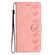 iPhone 16 Pro Seven Butterflies Embossed Leather Phone Case - Pink